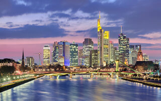 Skyline Frankfurt Abendrot 2016