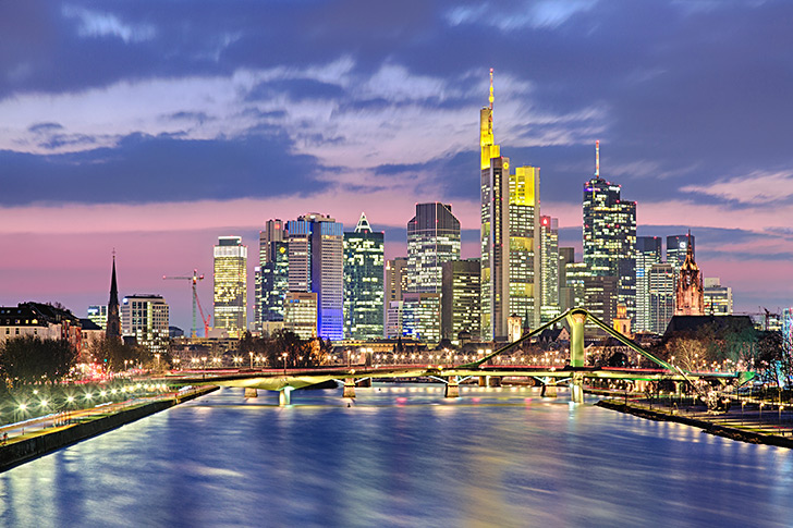 Skyline Frankfurt Abendrot 2016