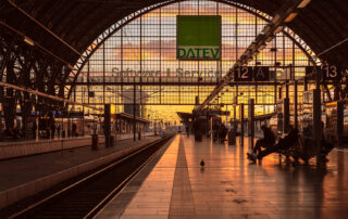 Frankfurt Abendrot Hauptbahnhof
