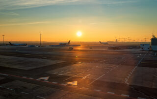 Frankfurt Sonnenaufgang Fraport