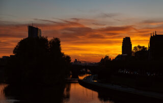 Frankfurt Sonnenaufgang Silhouette