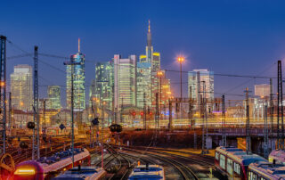 Hauptbahnhof Frankfurt Skyline Nacht