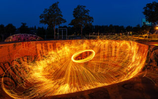 Lichtkunst Skatepark Osthafen